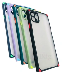 Indian Square Frame Smoke Back Case Cover | High Quality Matte TPU Hard Plastic Material Flexible with 4 squared edges corners | Colorful Soft Buttons Lightweight | - CALL 9093416366 FOR ORDER MODEL NO